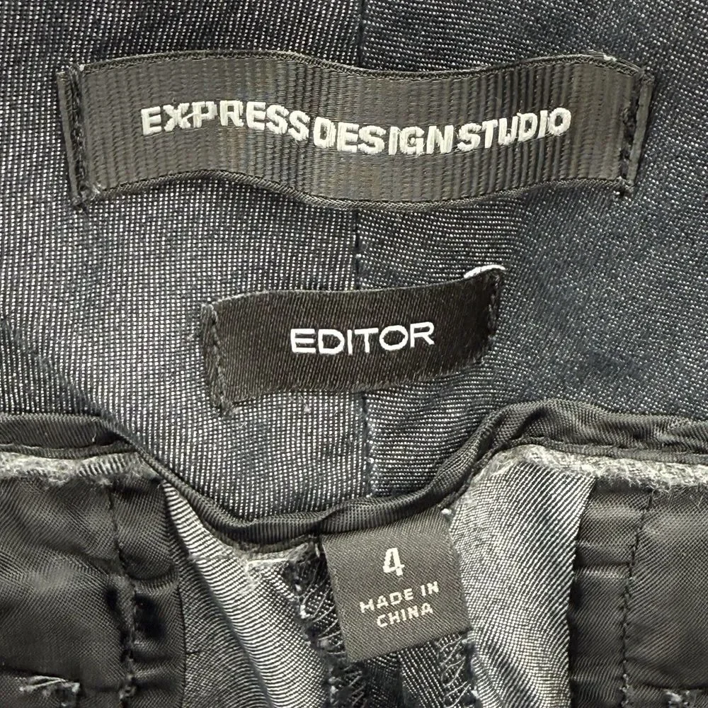 EXPRESS Design Studio Editor‎ Charcoal Gray Dress Pants Slacks Wide Leg Size 4
